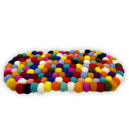Tapis de table ovale en feutrine - 38 x 18 cm, multicolore