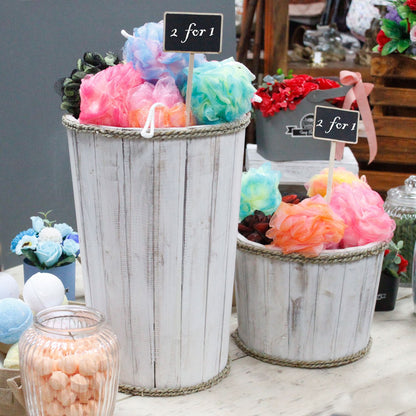 Large nautical display tub - White 45x32cm