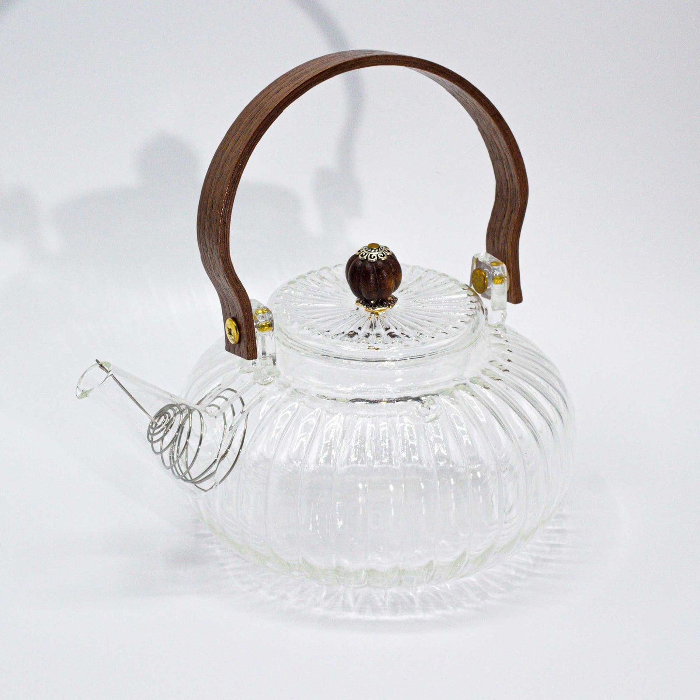 Glass Teapot with Infuser - Clear Ribbed Pearl - 850ml