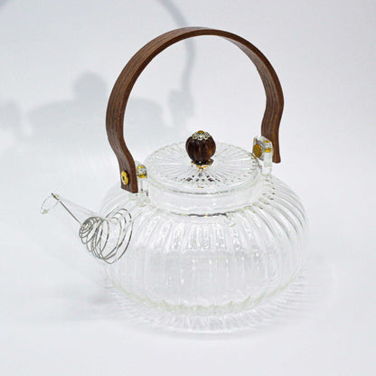 Glass Teapot with Infuser - Clear Ribbed Pearl - 850ml