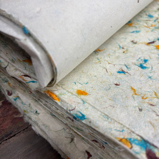 Papier cadeau artisanal Lokta - Coton vert