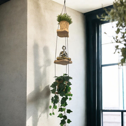 Estantería colgante de madera Gamel - Tres niveles