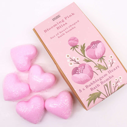 Blooming Pink Happiness Heart Bath Bomb Set