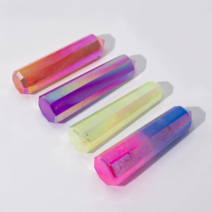 Puntas de obelisco de piedra preciosa aproximadamente 9 cm - Aurura cristal de cuarzo - Verde claro