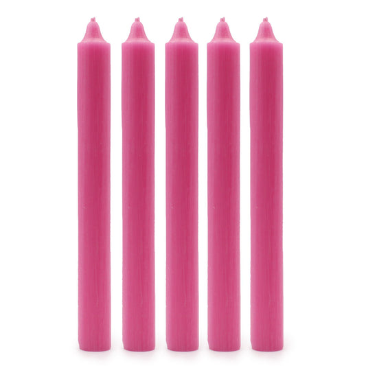 Velas a Granel de Color Sólido - Rosa Profundo Rústico - Paquete de 10