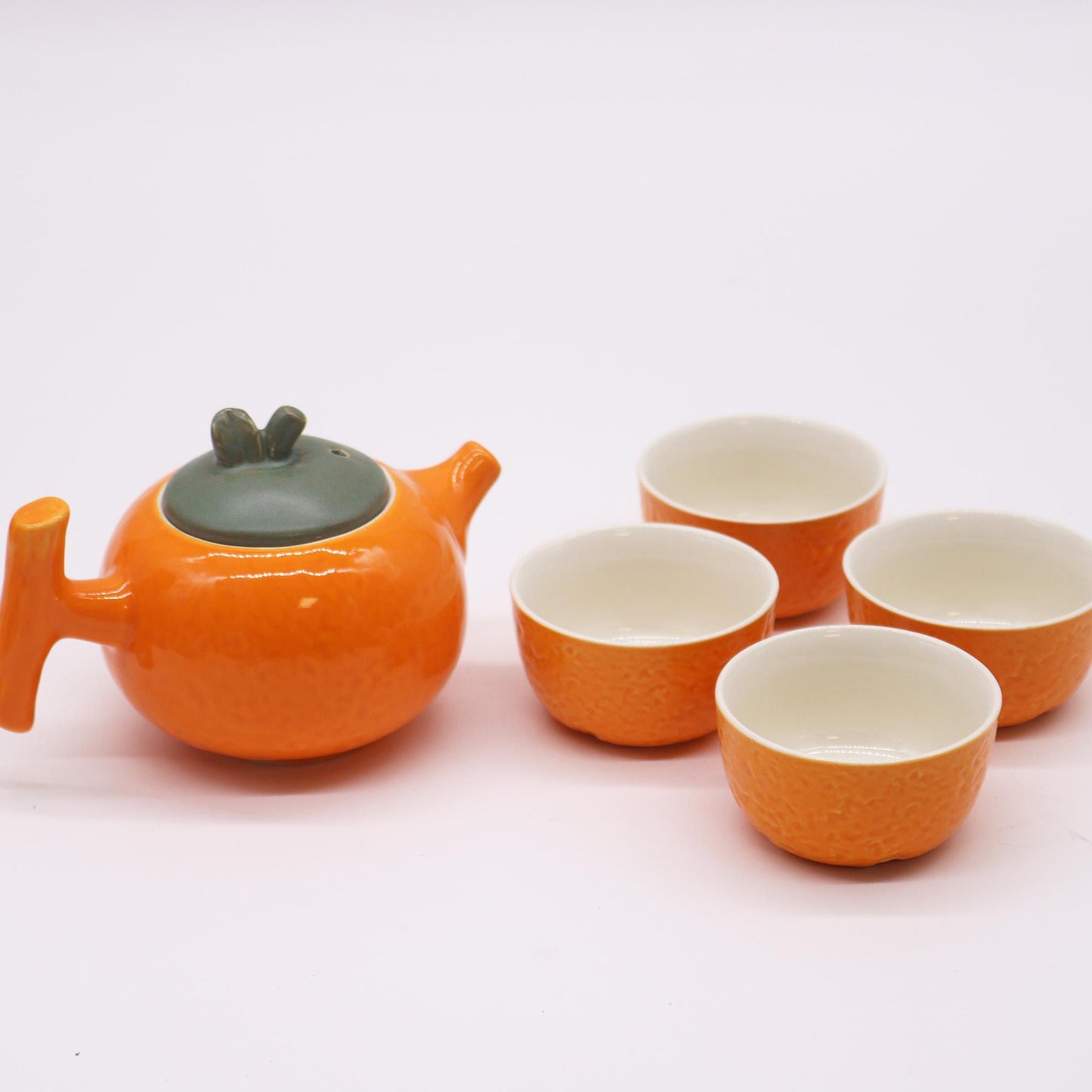 Tea Set - Orange - Teapot &amp; Four Cups