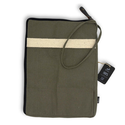 Hope Hare Canvas Laptop Sleeve - Olive