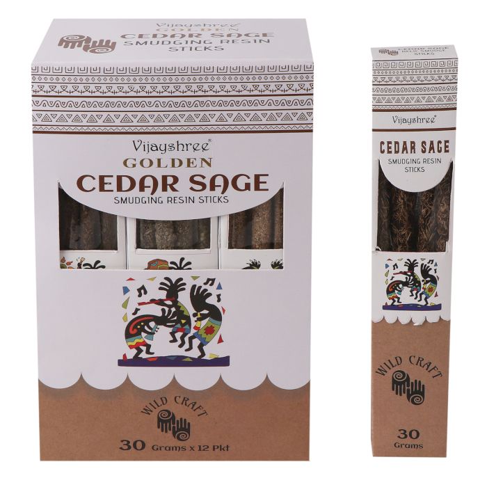 Sage and Golden Cedar Smudging Resin Sticks 30g (6 Count)