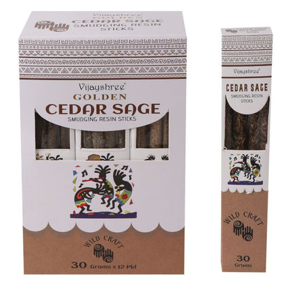 Sage and Golden Cedar Smudging Resin Sticks 30g (6 Count)