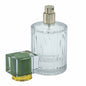 Glass perfume bottles with spray nozzle and green lid, 50 ml