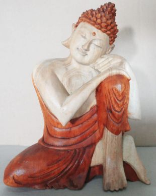 Estatua de Buda Tallada a Mano - 25cm Pensando