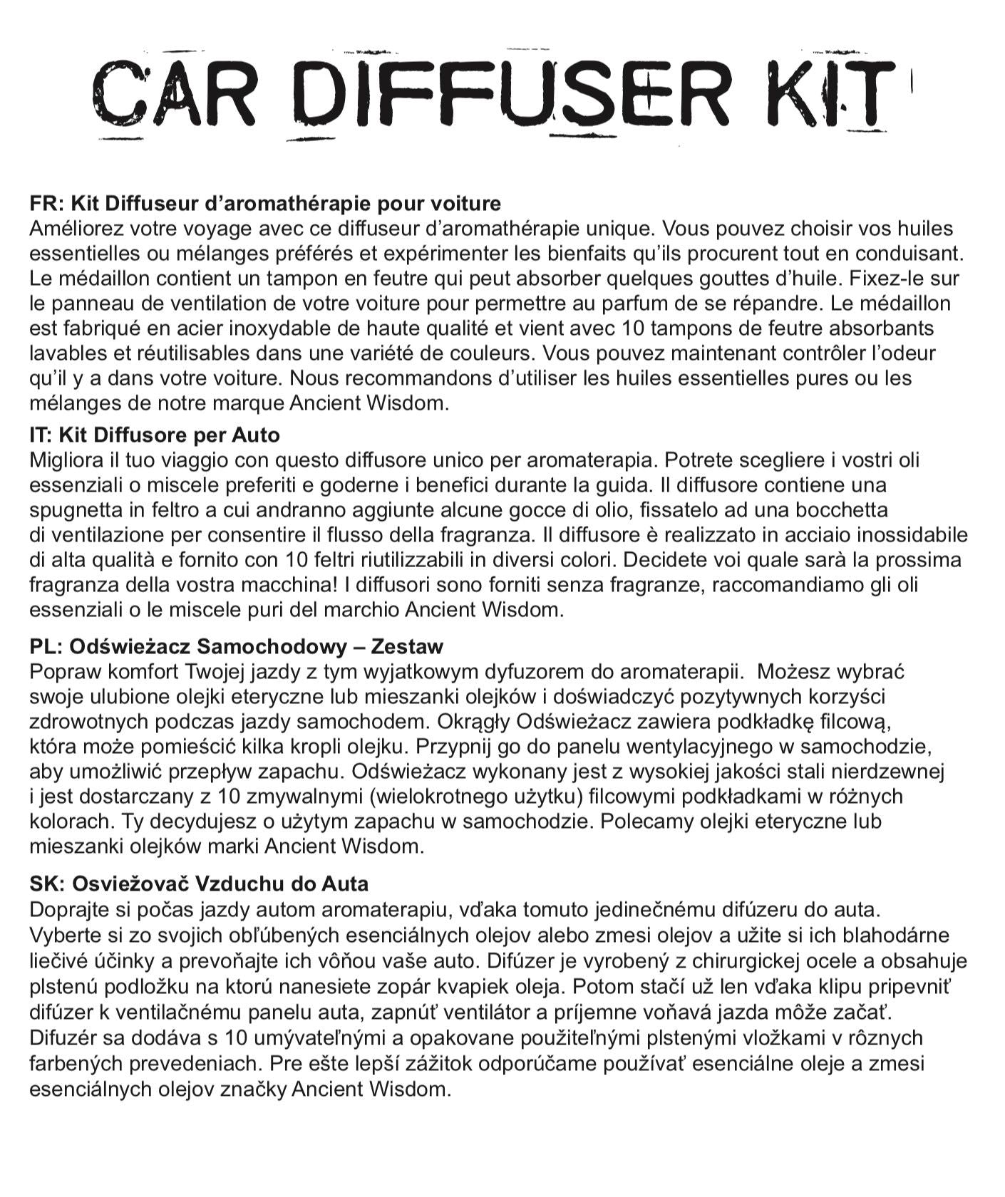 Kit difusor para coche - Libélula - 30mm