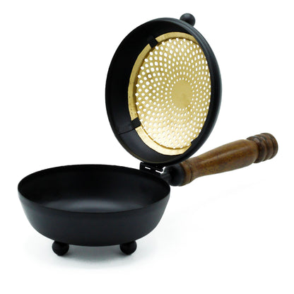 Large iron incense burner - gold detail