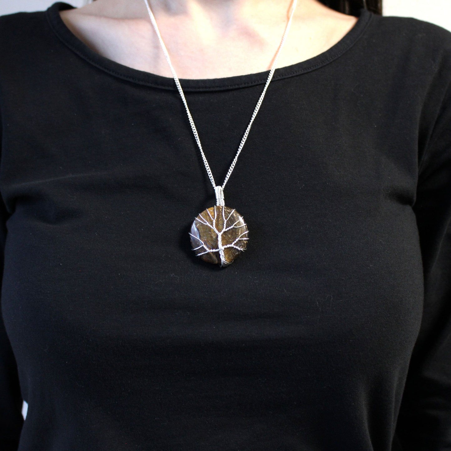 Tree of Life Necklace - Tiger's Eye