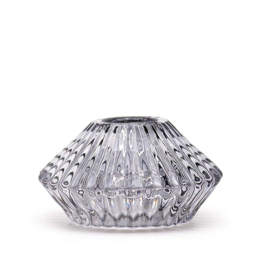 Reversible Flower Design Dinner/Tea Light Candle Holder - Midnight Grey