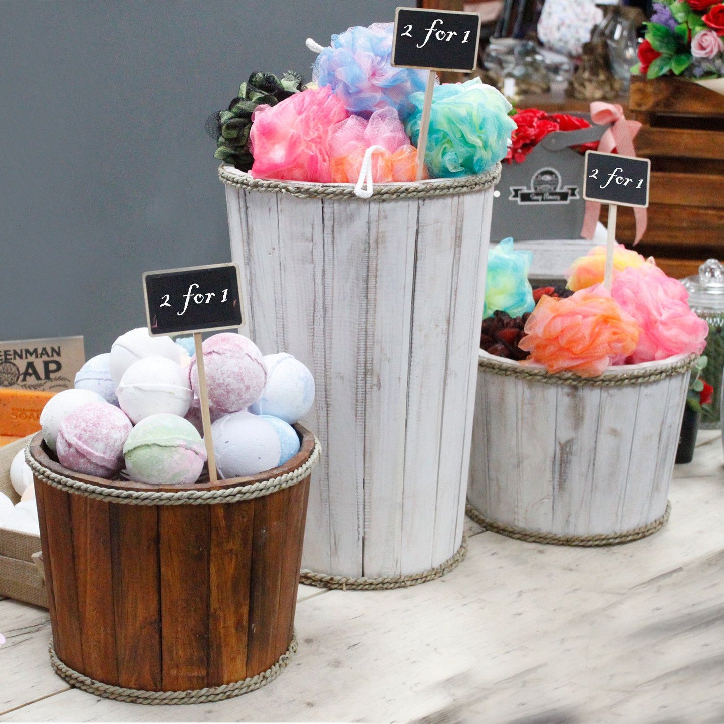 Large nautical display tub - White 45x32cm