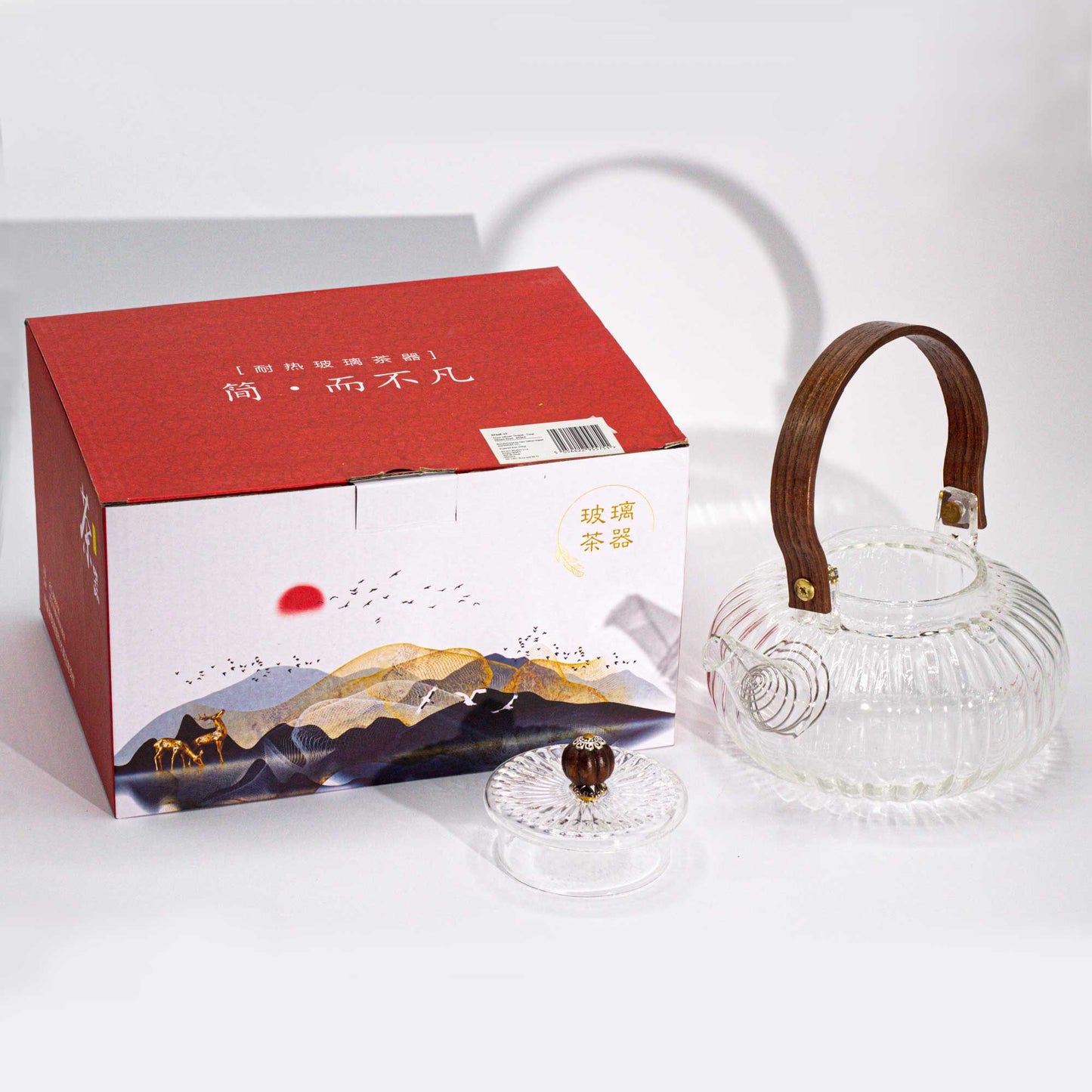 Glass Teapot with Infuser - Clear Ribbed Pearl - 850ml