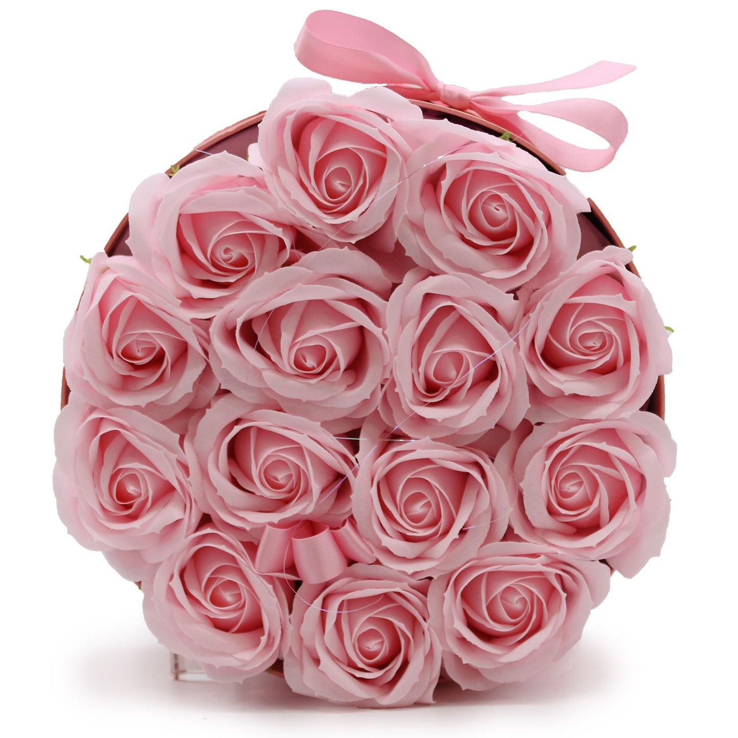 Gift Box - Soap Flower 14 Pink Roses - round
