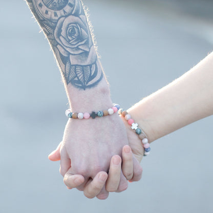 2 Pulseras con Piedras Preciosas - Arco Iris