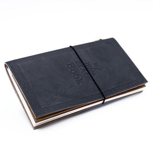 Leather Journal - My Little Black Book - Black (80 pages)