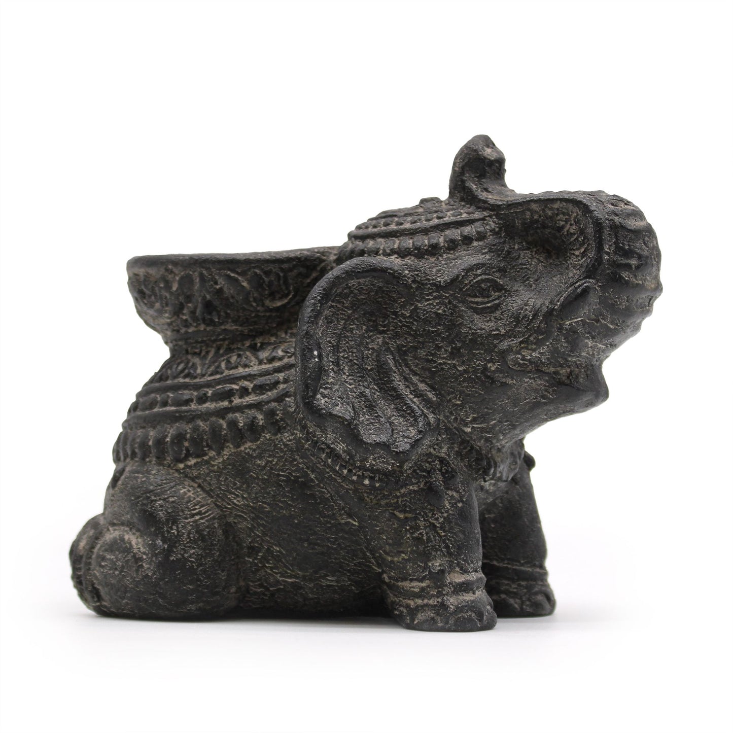 Elephant Incense and Candle Holder (Antique Black)