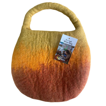 Bolsa de abejas de fieltro al agua - Un asa con imán - Naranja amanecer