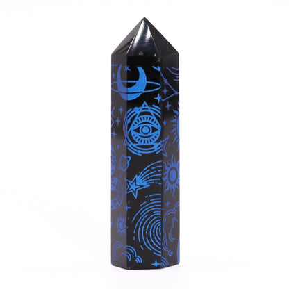 Black Obsidian Points (approx 60-70 gm 9cm) - Mystical History - Dark Blue
