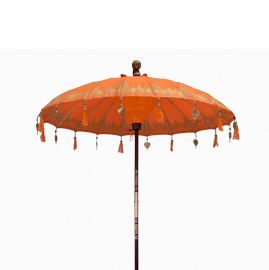 Bali Patio Umbrella - Cotton - Orange Decor - 2m