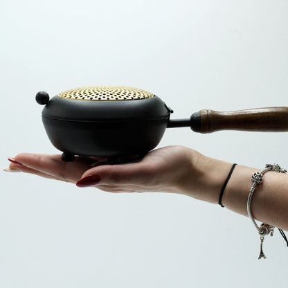 Large iron incense burner - gold detail