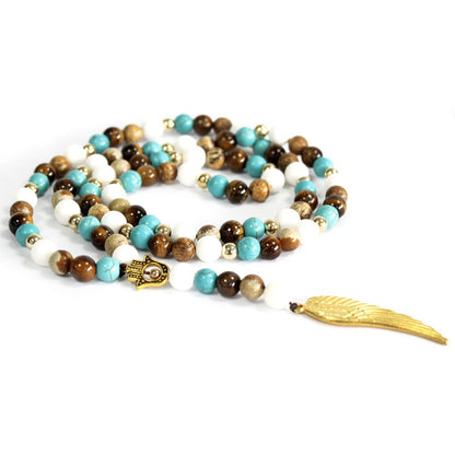 Angel wing / gemstone necklace