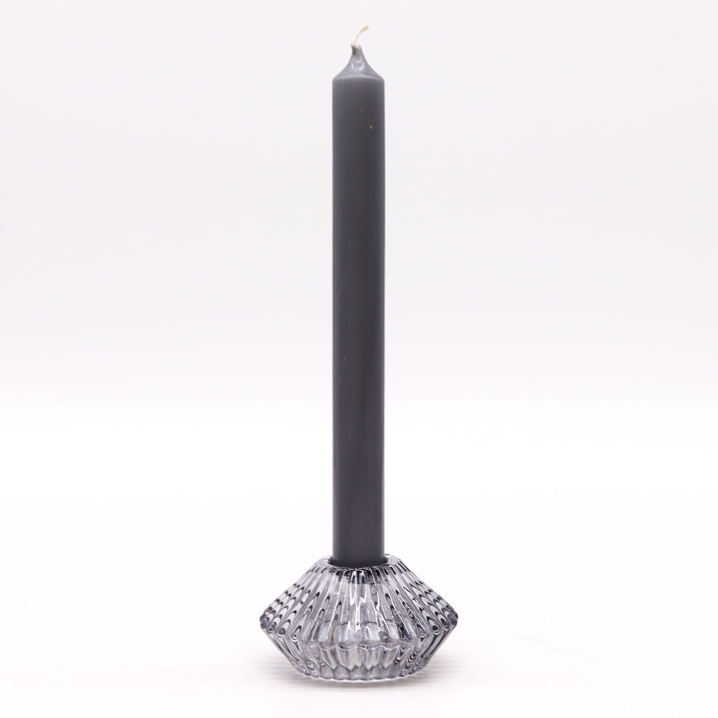 Reversible Flower Design Dinner/Tea Light Candle Holder - Midnight Grey