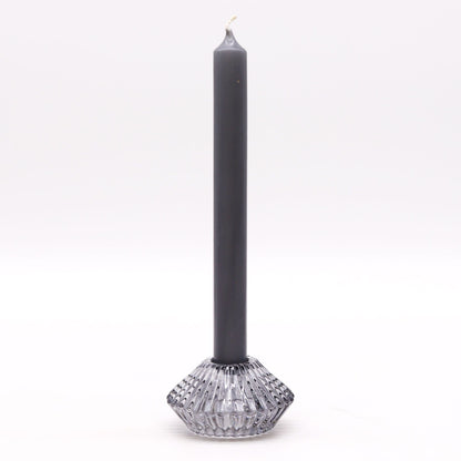 Reversible Flower Design Dinner/Tea Light Candle Holder - Midnight Grey