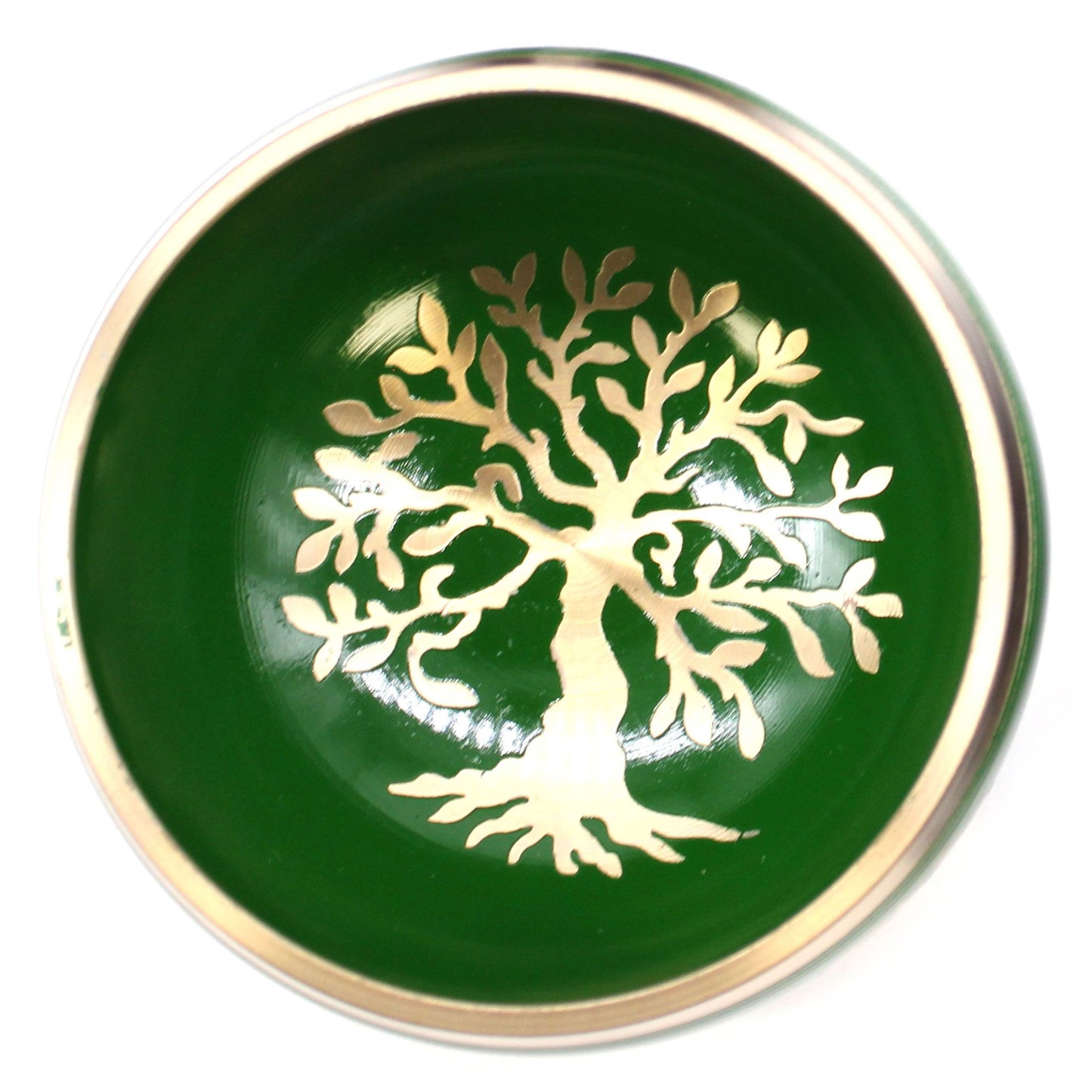 Tibetan Singing Bowl Set - Tree of Life - Green 10.7 cm