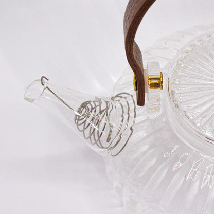 Glass Teapot with Infuser - Clear Ribbed Pearl - 850ml