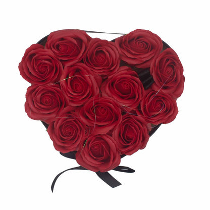 Gift Box - Soap Flower 13 Red Roses - Heart
