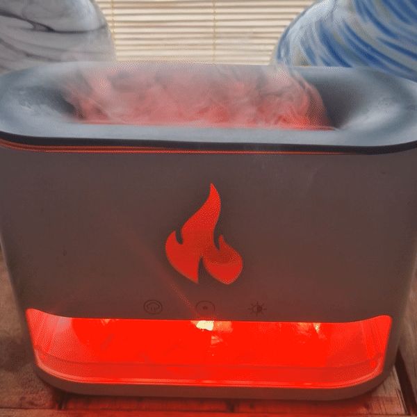 Difusor de Aroma Blaze - Cámara de Sal del Himalaya - USB-C - Efecto Llama (Sal incluida)