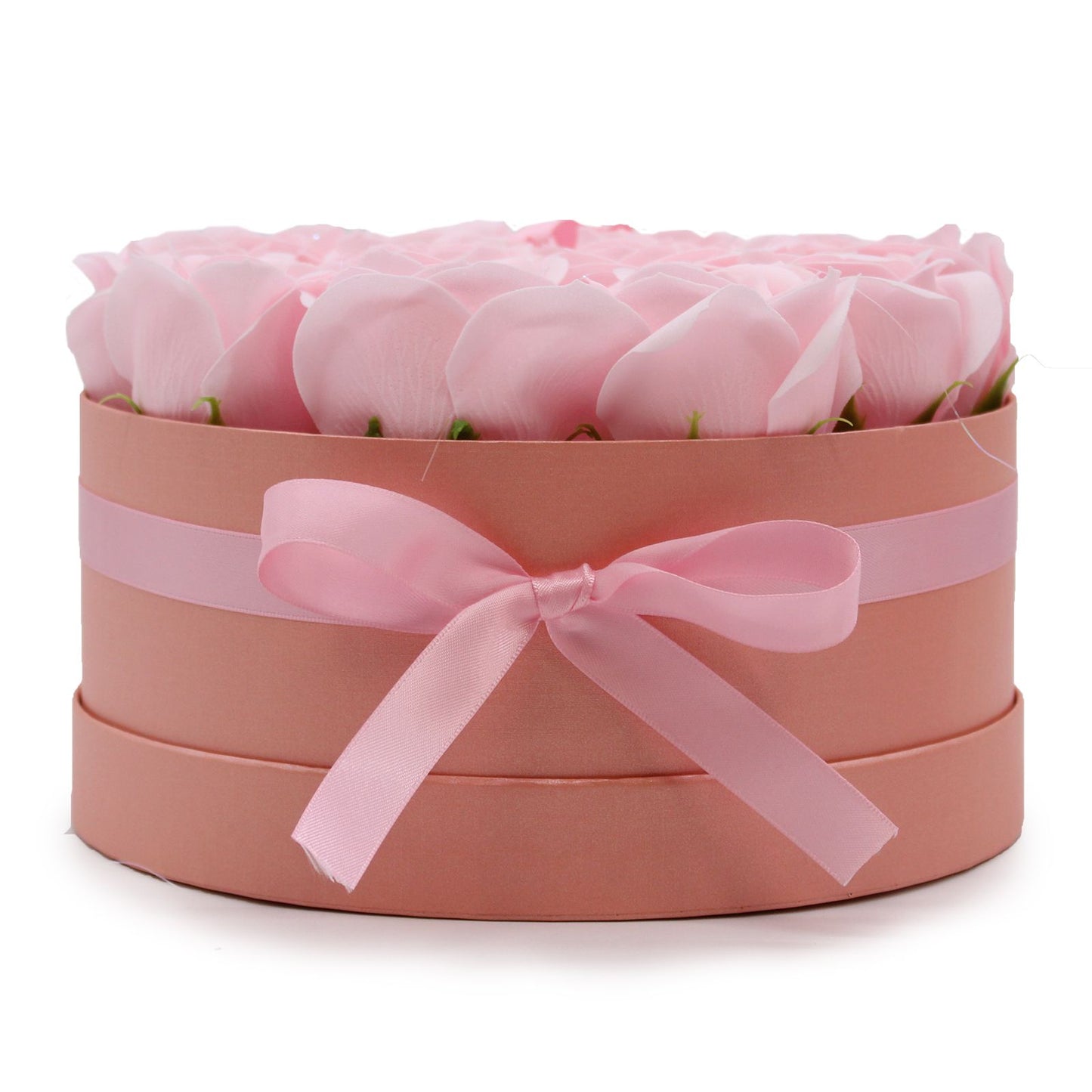 Gift Box - Soap Flower 14 Pink Roses - round