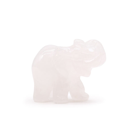 Lucky Elephant Gemstone - Rose Quartz 50x35x25mm