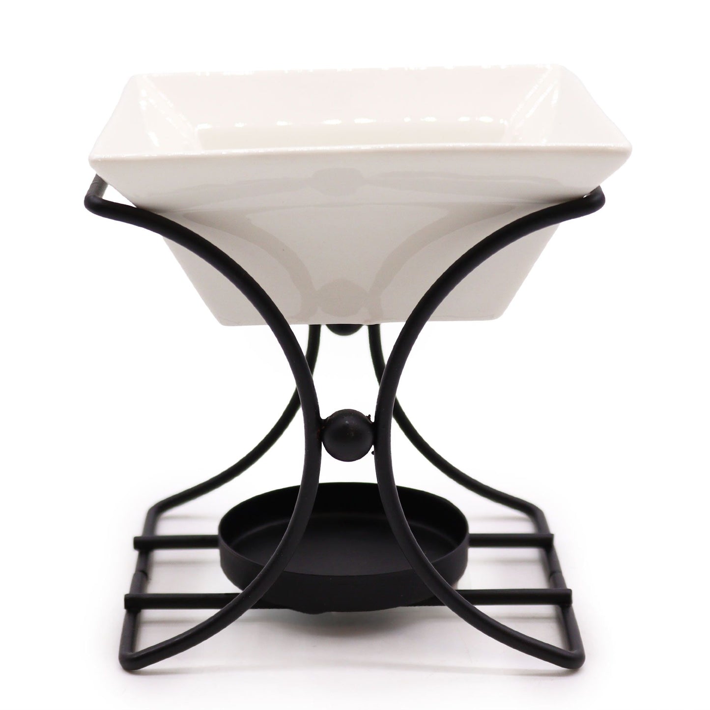 Square ceramic and metal stand