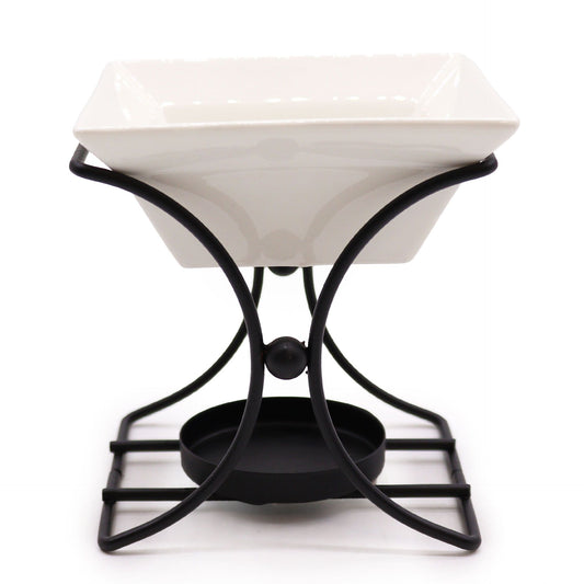 Square ceramic and metal stand