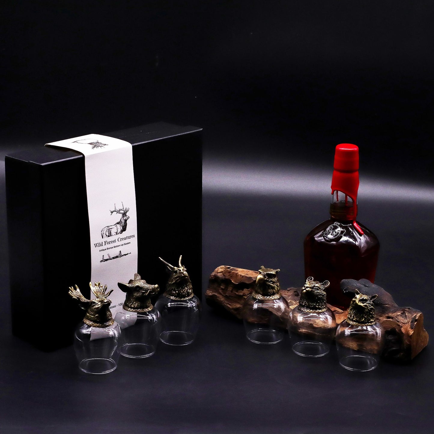 Gift set of 6 glasses (50ml) - Mystical Creatures - Antique Bronze