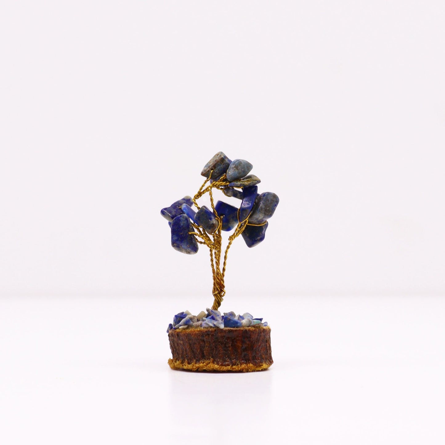 Mini arbre à pierres précieuses sur socle en bois - Sodalite (15 pierres)
