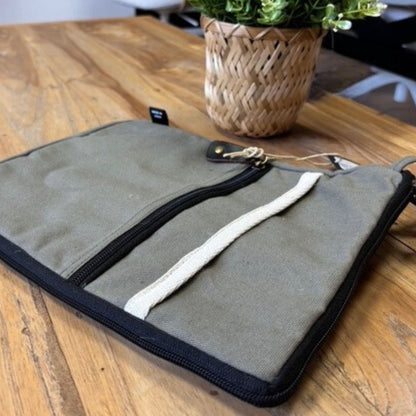 Hop Hare Canvas Tablet Case - Olive
