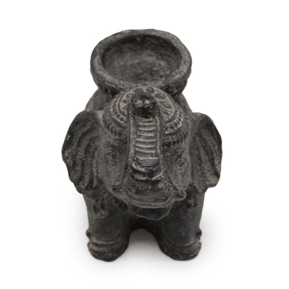 Elephant Incense and Candle Holder (Antique Black)