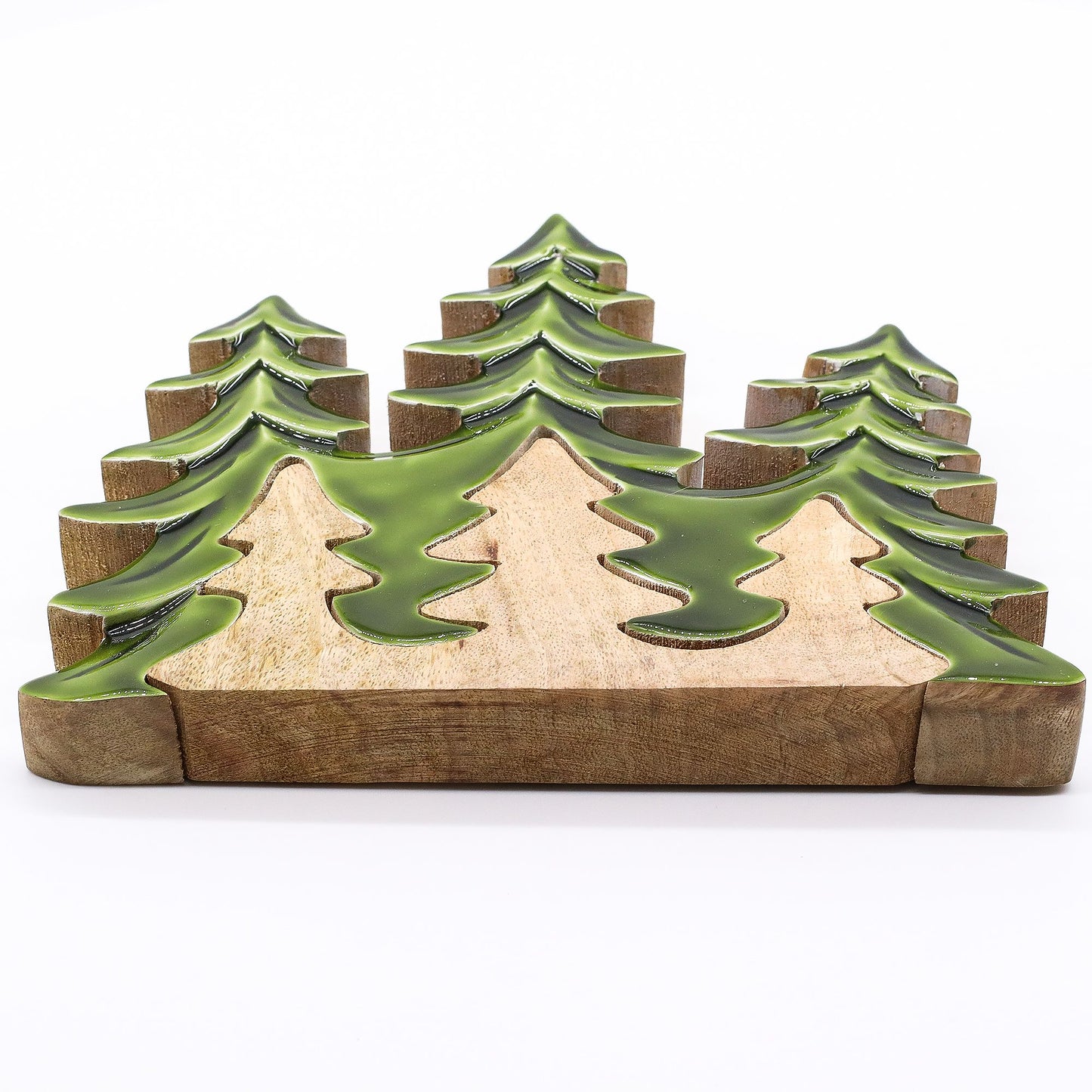 Perdido en el bosque - Decoración de madera 3D de tres árboles - 20x23 cm