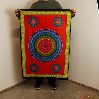 Arte de pared de algodón (70x110 cm) - Cinco Flores de la Vida