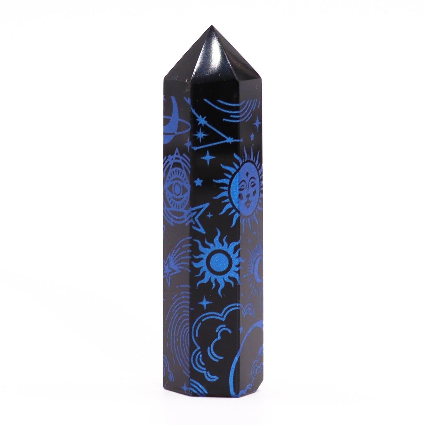 Black Obsidian Points (approx 60-70 gm 9cm) - Mystical History - Dark Blue