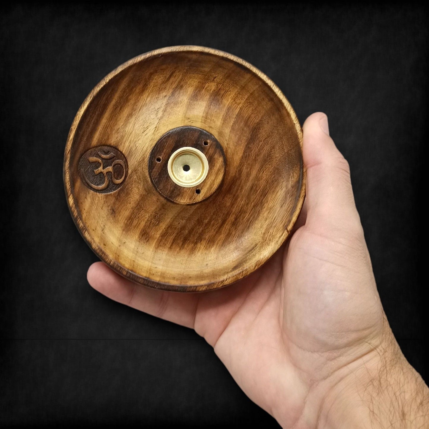 Disco porta incienso para conos y varillas - Om