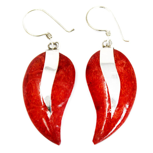 925 silver coral-style earring - Mangos