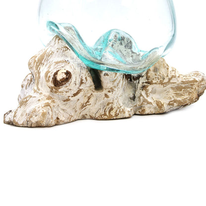 Vidrio fundido sobre madera blanqueada - Cuenco grande